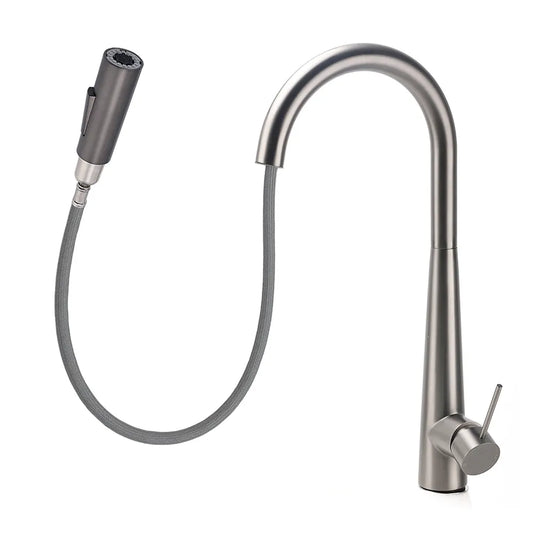 WELS Gun Metal Pull Out 2 Modes Spray Spout Kitchen Sink Tap Basin Faucet Mixer - Image 2