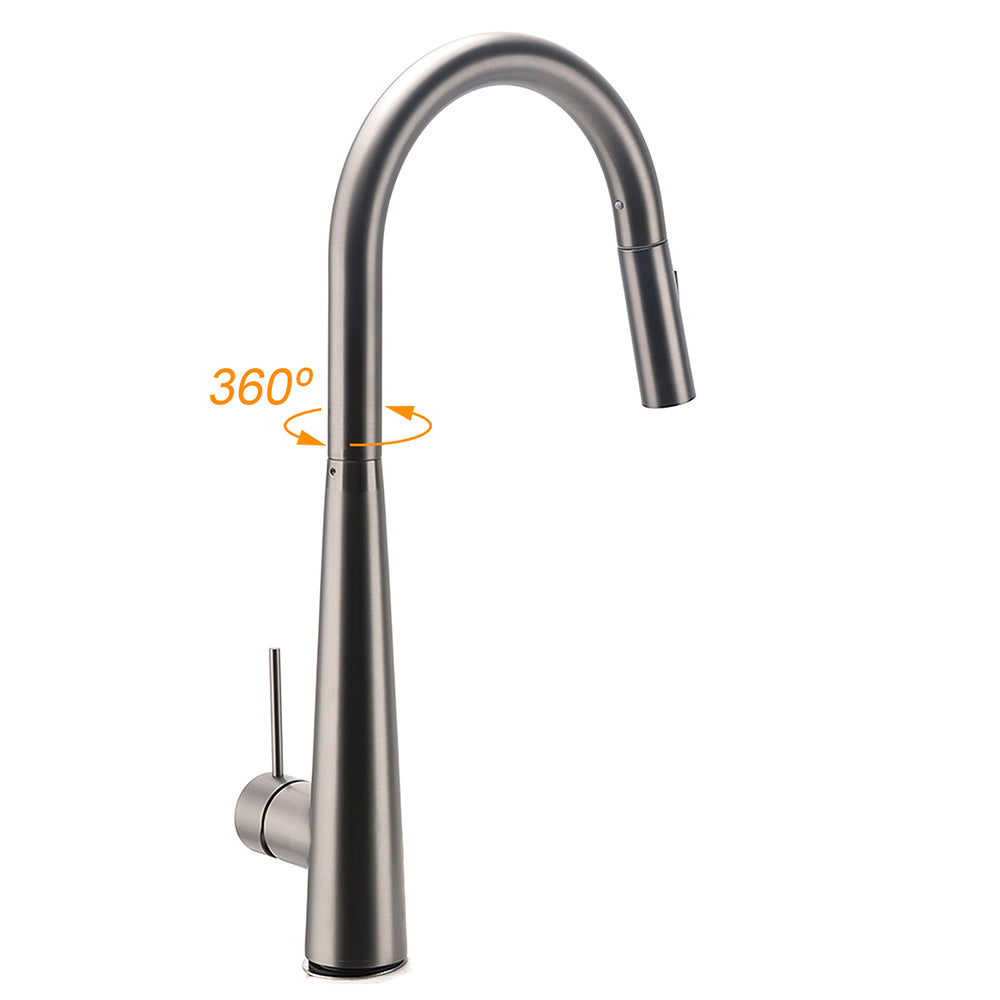 WELS Gun Metal Pull Out 2 Modes Spray Spout Kitchen Sink Tap Basin Faucet Mixer - Image 3