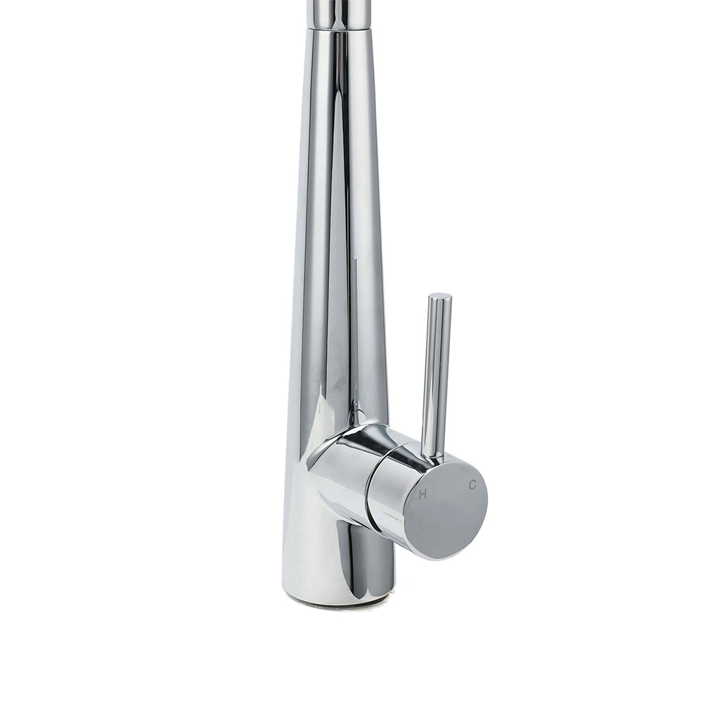 WELS Chrome Pull Out Kitchen Sink Tap Round Basin Mixer Faucet Flexible Spout - Image 3