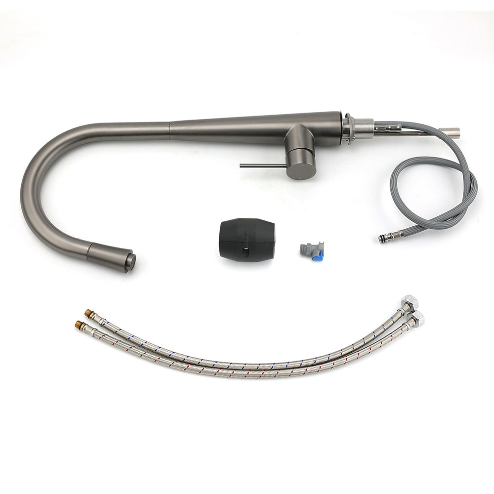 WELS Gun Metal Grey Pull Out Kitchen Sink Tap Basin Mixer Faucet Flexible Spout - Image 5