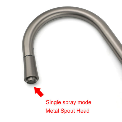 WELS Gun Metal Grey Pull Out Kitchen Sink Tap Basin Mixer Faucet Flexible Spout - Image 7