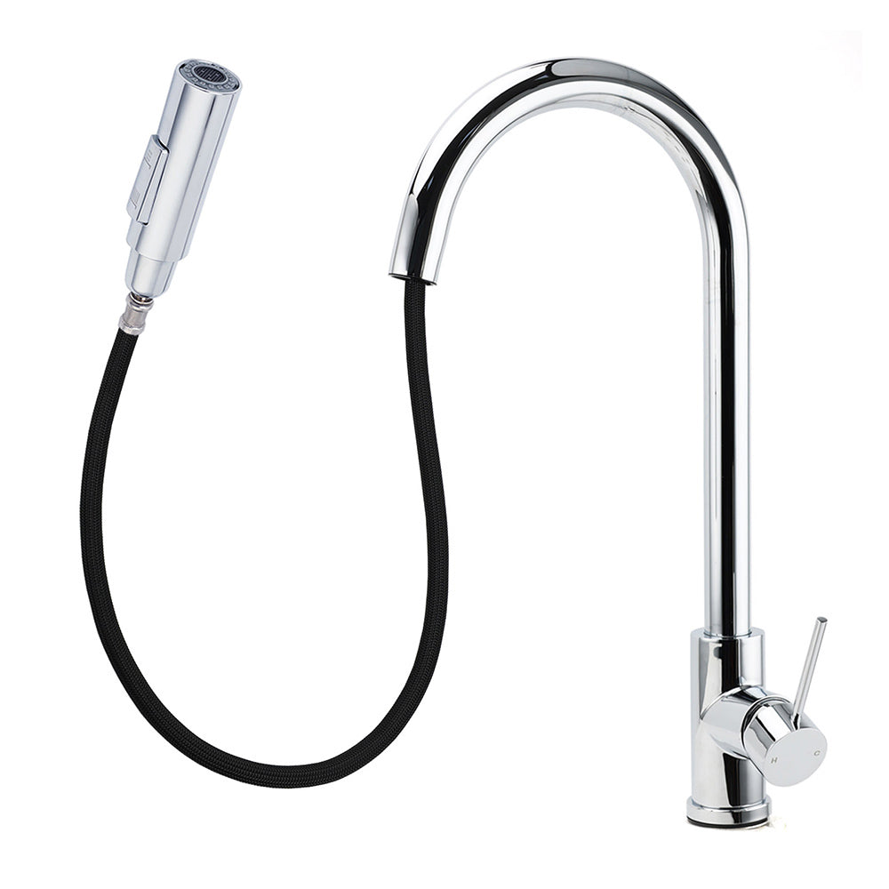 WELS Chrome 2 Modes Spray Pull Out Kitchen Swivel Faucet Sink Tap Laundry Mixer - Image 2