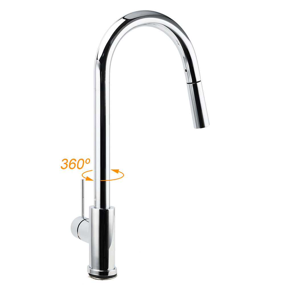 WELS Chrome 2 Modes Spray Pull Out Kitchen Swivel Faucet Sink Tap Laundry Mixer - Image 3