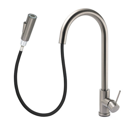 WELS Gun Metal Pull Out Kitchen Sink Tap Basin Mixer Faucet Flexible 2 Way Spout - Image 2