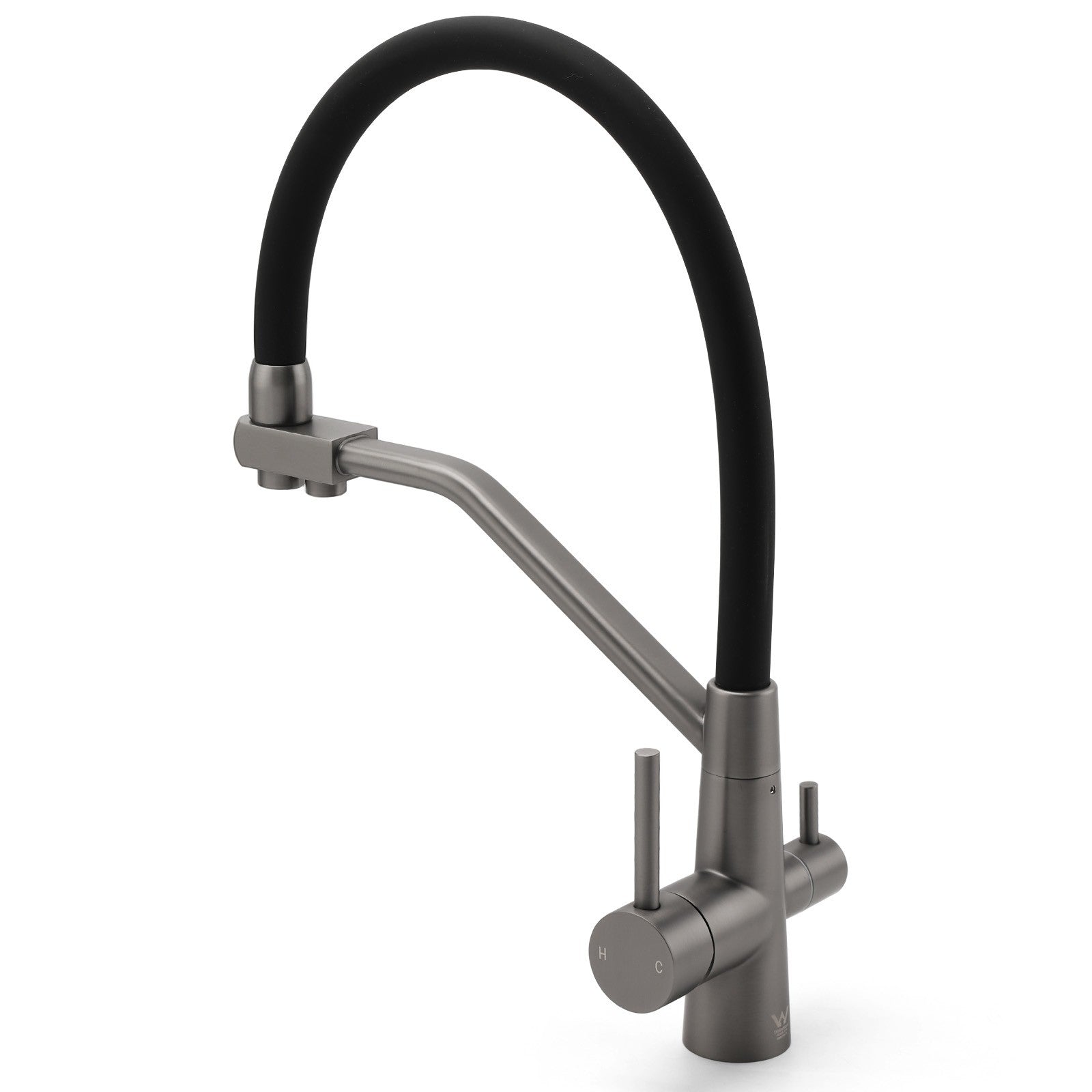 NEW Gun Metal Grey 3-Way Drink Pure Water Kitchen Mixer Pull Out Spout Sink Tap - Image 8