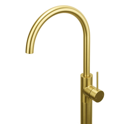 Brushed Gold Bath Tub Mixer Tap Free Standing Faucet Filler Spout Hot Cold Water - Image 2