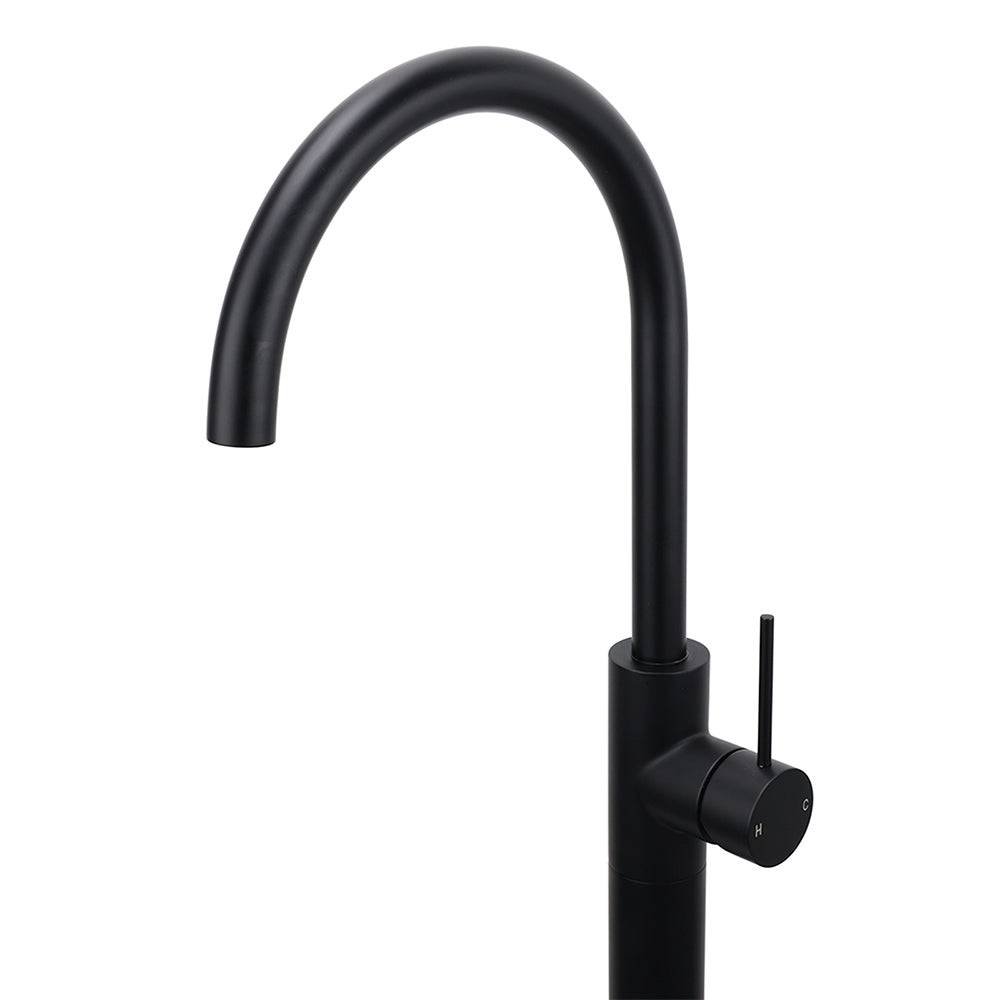 Matt Black Indoor Bathtub Filler Free Standing Mixer Faucet Tap Spout Watermark - Image 2