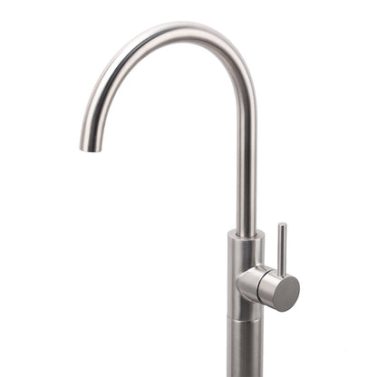 Brushed Nickel Stainless Steel Bathtub Tap Free Standing Faucet Filler Spout Set - Image 2