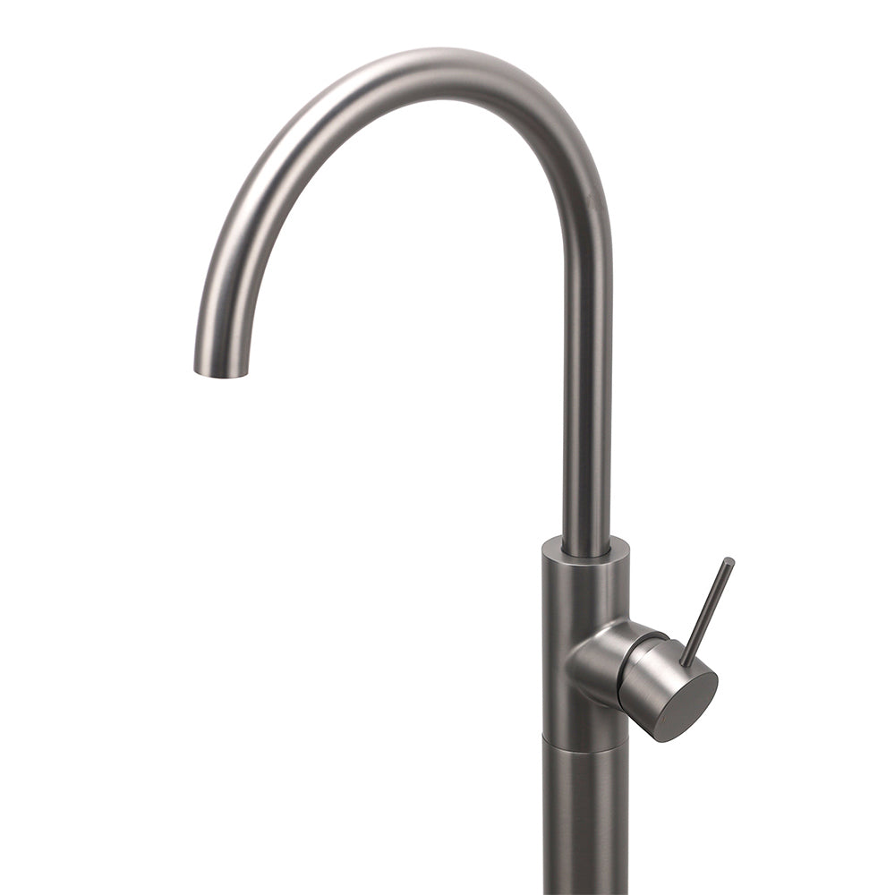 Gun Metal Bathroom Free Standing Hot Cold Water Mixer Tap Bath Tub Filler Spout - Image 2