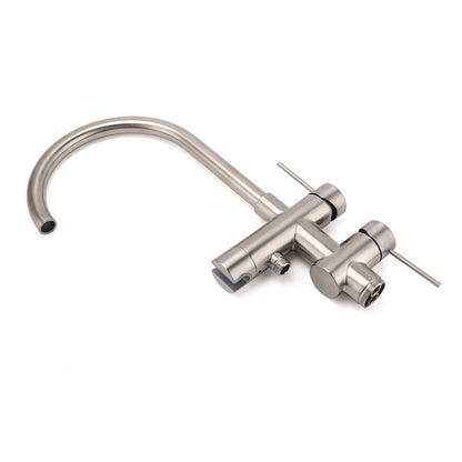 WELS Brushed Nickel Stainless Steel Free Standing Mixer Faucet Tap Spout Handset - Image 7