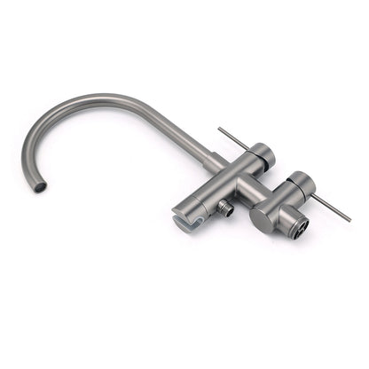 Gun Metal Bathtub Mixer Tap Free Standing Faucet Spout With Handheld Shower Set - Image 3