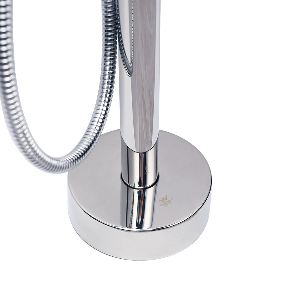 Polished Chrome Bathtub Filler Free Standing Mixer Faucet Tap Spout Handset WELS - Image 5