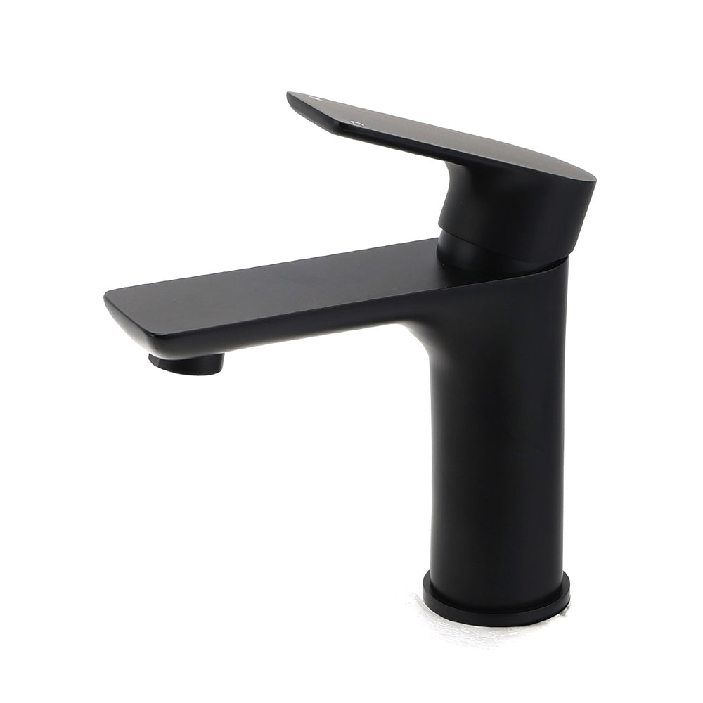 WELS Matt Black Basin Mixer Bathroom Vanity Laundry Sink Flick Faucet Tap Valve - Image 2