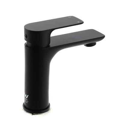 WELS Matt Black Basin Mixer Bathroom Vanity Laundry Sink Flick Faucet Tap Valve - Image 3