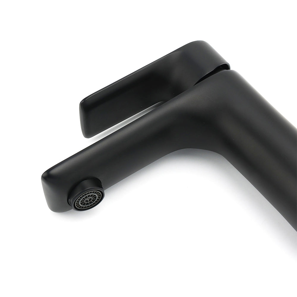 WELS Matt Black Basin Mixer Bathroom Vanity Laundry Sink Flick Faucet Tap Valve - Image 4