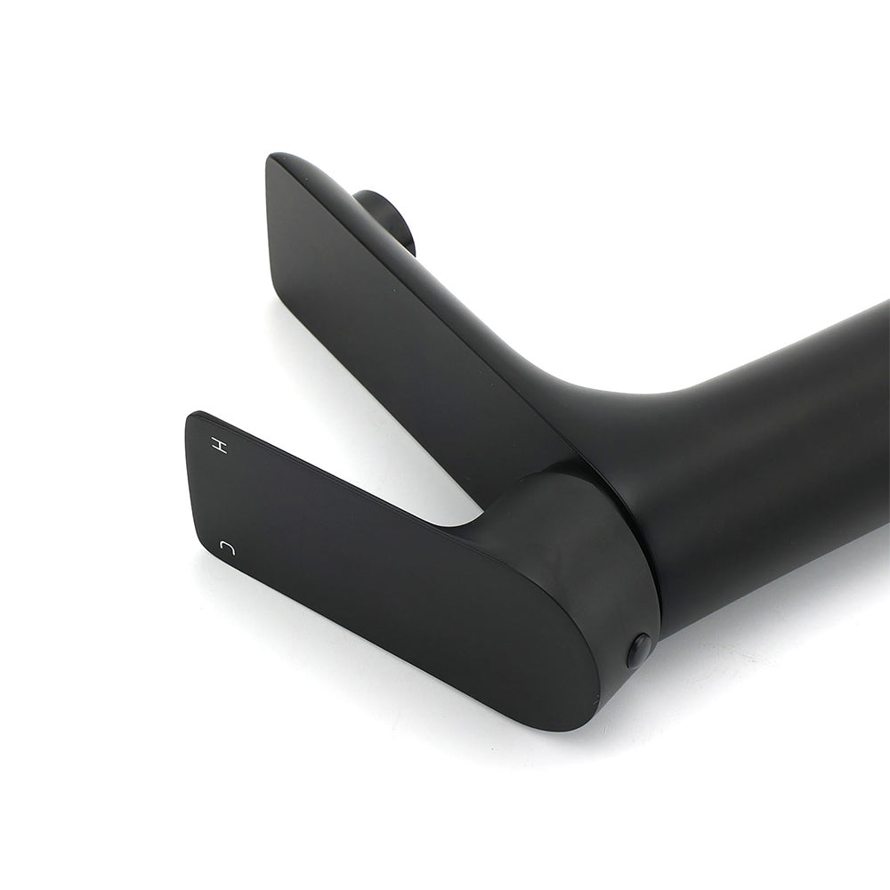 WELS Matt Black Basin Mixer Bathroom Vanity Laundry Sink Flick Faucet Tap Valve - Image 5