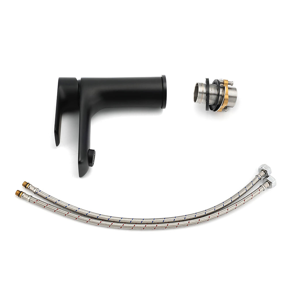 WELS Matt Black Basin Mixer Bathroom Vanity Laundry Sink Flick Faucet Tap Valve - Image 7