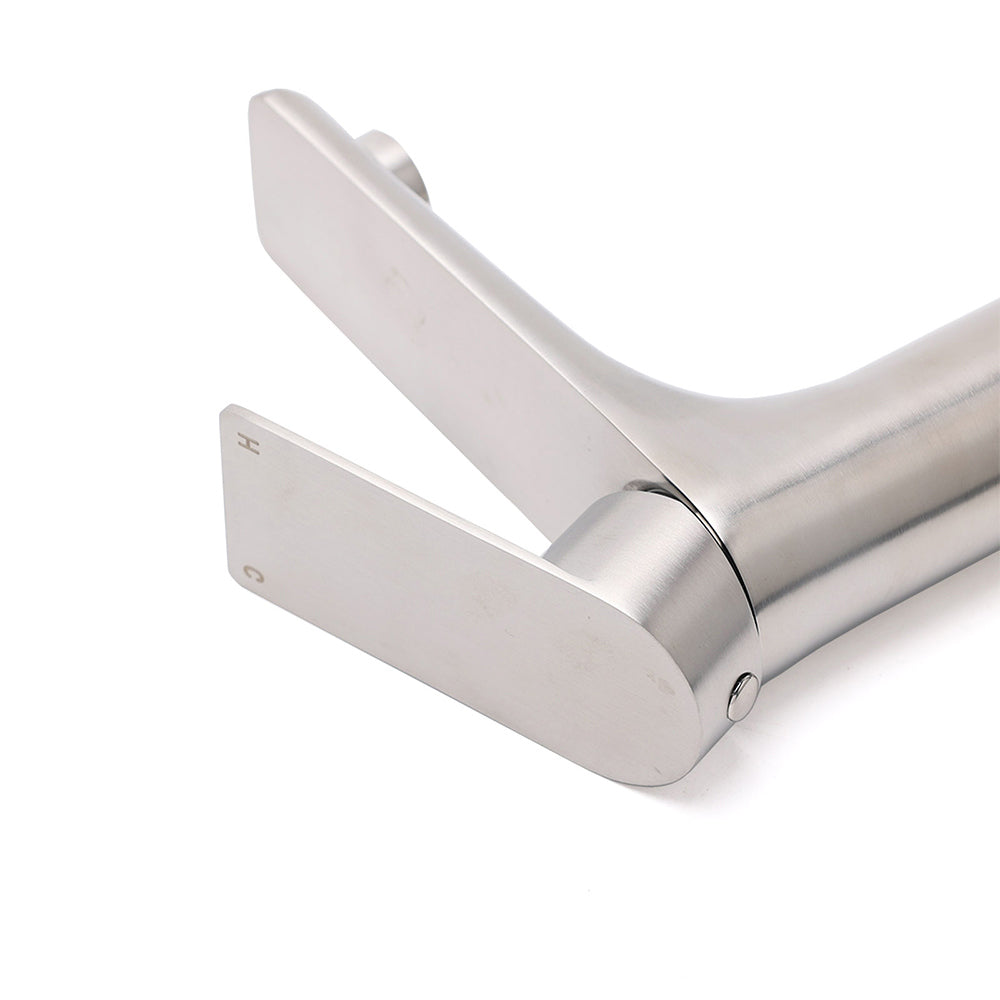 WELS Brushed Nickel Kitchen Laundry Round Basin Mixer Vanity Sink Faucet Tap Set - Image 5