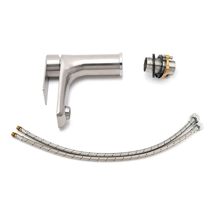 WELS Brushed Nickel Kitchen Laundry Round Basin Mixer Vanity Sink Faucet Tap Set - Image 7