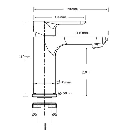 WELS Bathroom Vanity Kitchen Laundry Round Chrome Basin Mixer Sink Faucet Tap - Image 8