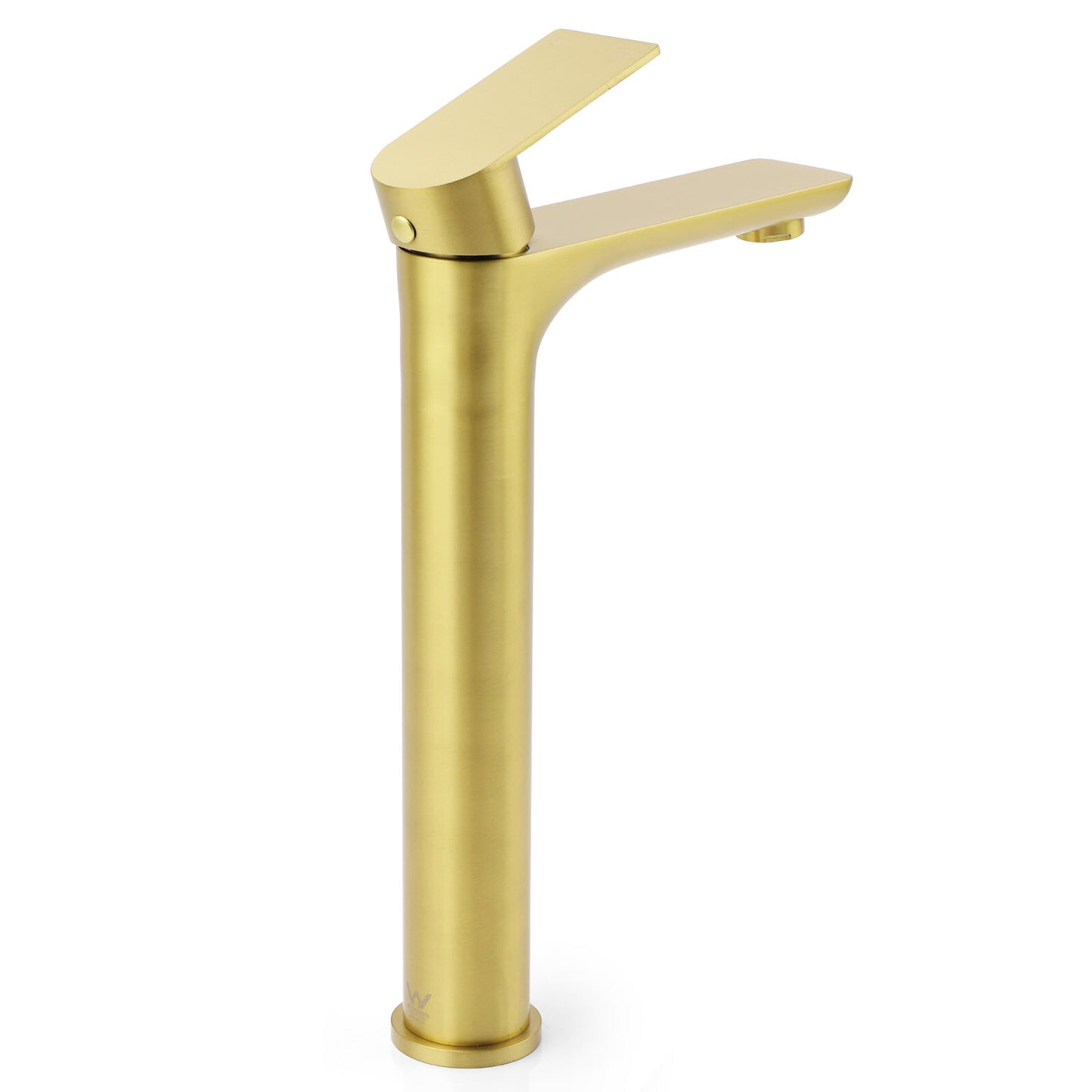 WELS Brushed Gold Round Tall Basin Mixer Bathroom Vanity Faucet Tap Lever Handle - Image 3