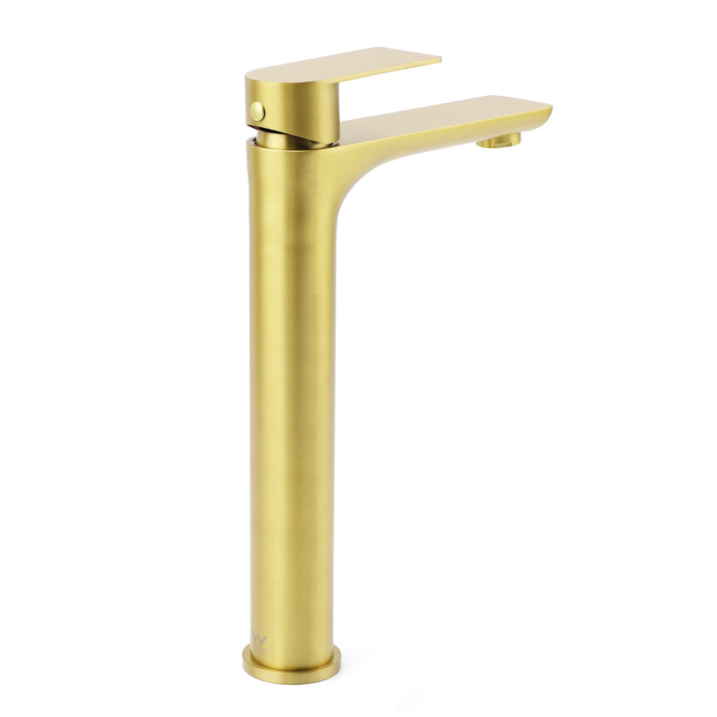 WELS Brushed Gold Round Tall Basin Mixer Bathroom Vanity Faucet Tap Lever Handle - Image 4