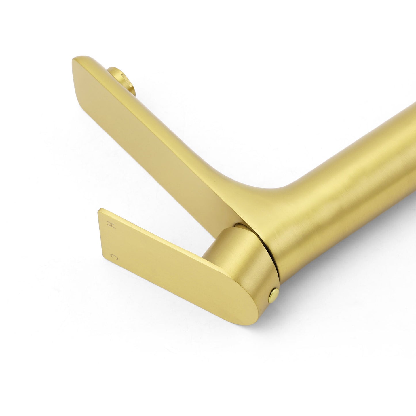 WELS Brushed Gold Round Tall Basin Mixer Bathroom Vanity Faucet Tap Lever Handle - Image 5