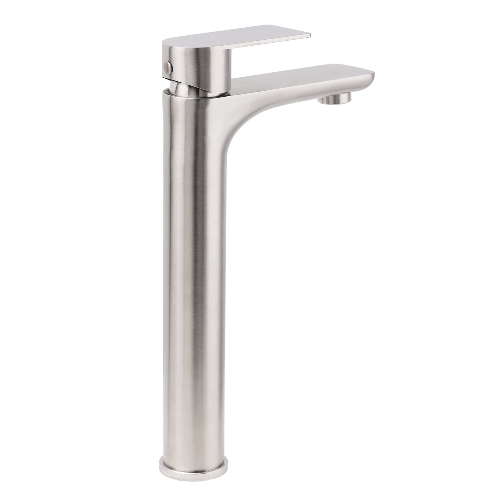 Brushed Nickel Rounded Edge Tall Basin Mixer Kitchen Vanity Faucet Tap Spout Set - Image 4