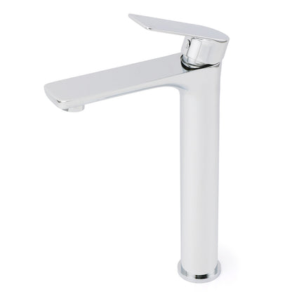 WELS Bathroom Chrome Round Tall Basin Mixer Vanity Faucet Laundry Counter Tap - Image 2