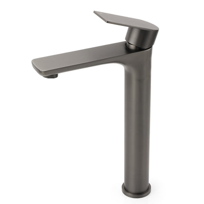 WELS Gun Metal Grey Round High Rise Basin Mixer Bathroom Vanity Faucet Tapware - Image 2