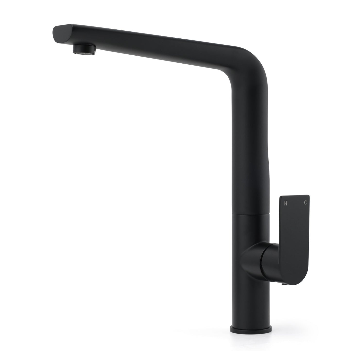WELS Matte Black Round Kitchen Mixer Sink Tap Swivel Laundry Faucet Spout NEW - Image 3
