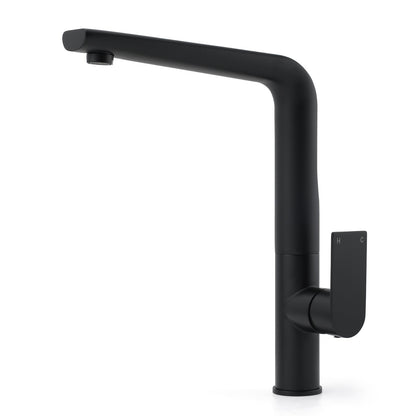 WELS Matte Black Round Kitchen Mixer Sink Tap Swivel Laundry Faucet Spout NEW - Image 3