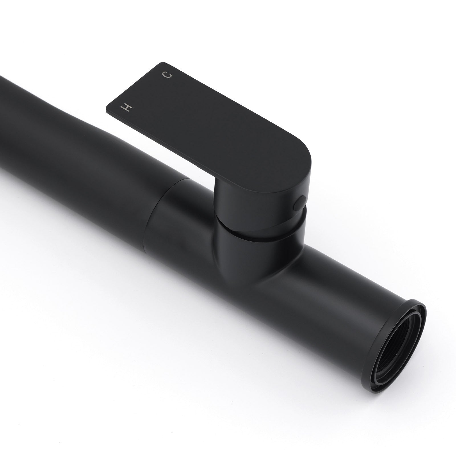 WELS Matte Black Round Kitchen Mixer Sink Tap Swivel Laundry Faucet Spout NEW - Image 7