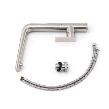 Brushed Nickel New Design Kitchen Mixer Sink Tap Laundry Faucet Swivel Spout - Image 8