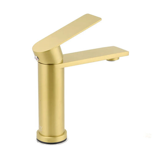 WELS Brushed Gold Short Square Basin Mixer Vanity Sink Faucet Spout Laundry Tap - Image 3