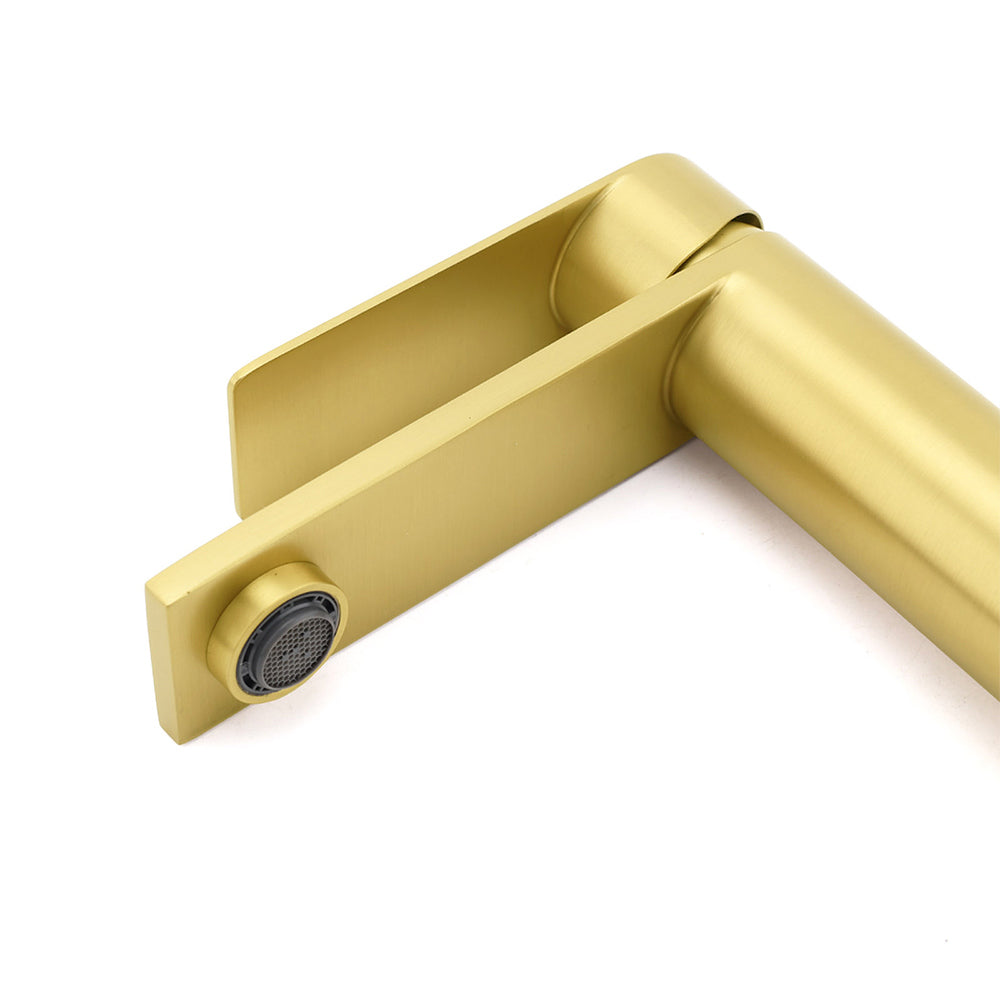 WELS Brushed Gold Short Square Basin Mixer Vanity Sink Faucet Spout Laundry Tap - Image 7