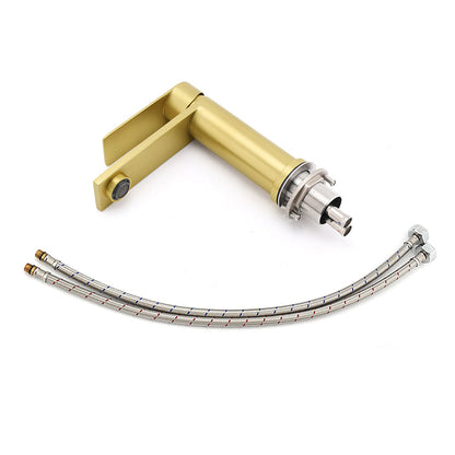 WELS Brushed Gold Short Square Basin Mixer Vanity Sink Faucet Spout Laundry Tap - Image 8