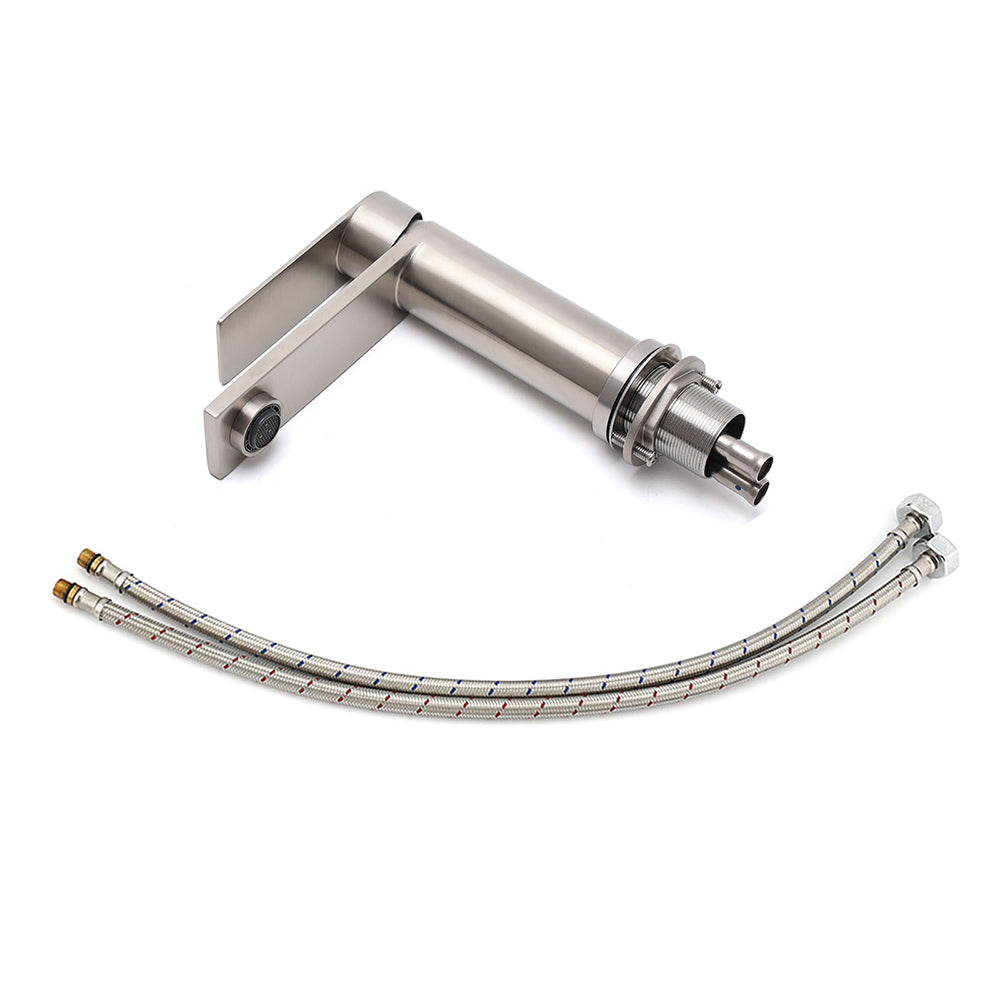 WELS Brushed Nickel Laundry Standard Basin Mixer Vanity Sink Faucet Spout Tap - Image 6