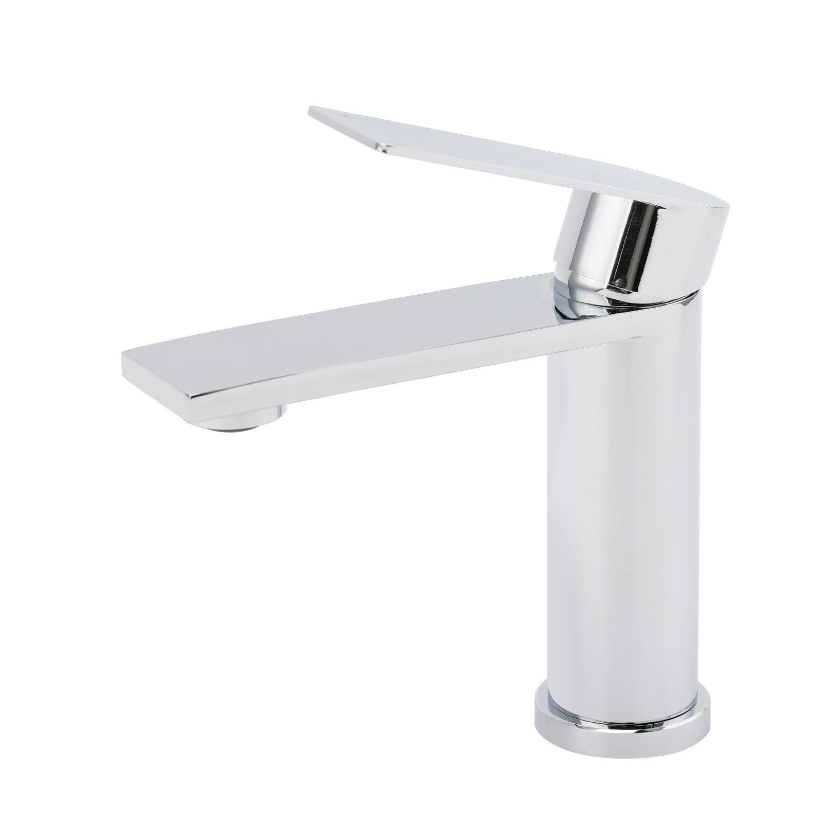 WELS Chrome Square Bathroom Short Basin Mixer Vanity Sink Faucet Tap Flat Lever - Image 2