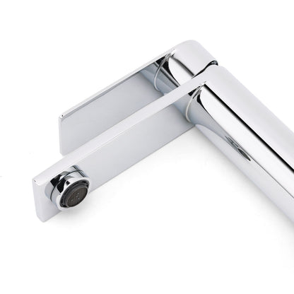WELS Chrome Square Bathroom Short Basin Mixer Vanity Sink Faucet Tap Flat Lever - Image 4