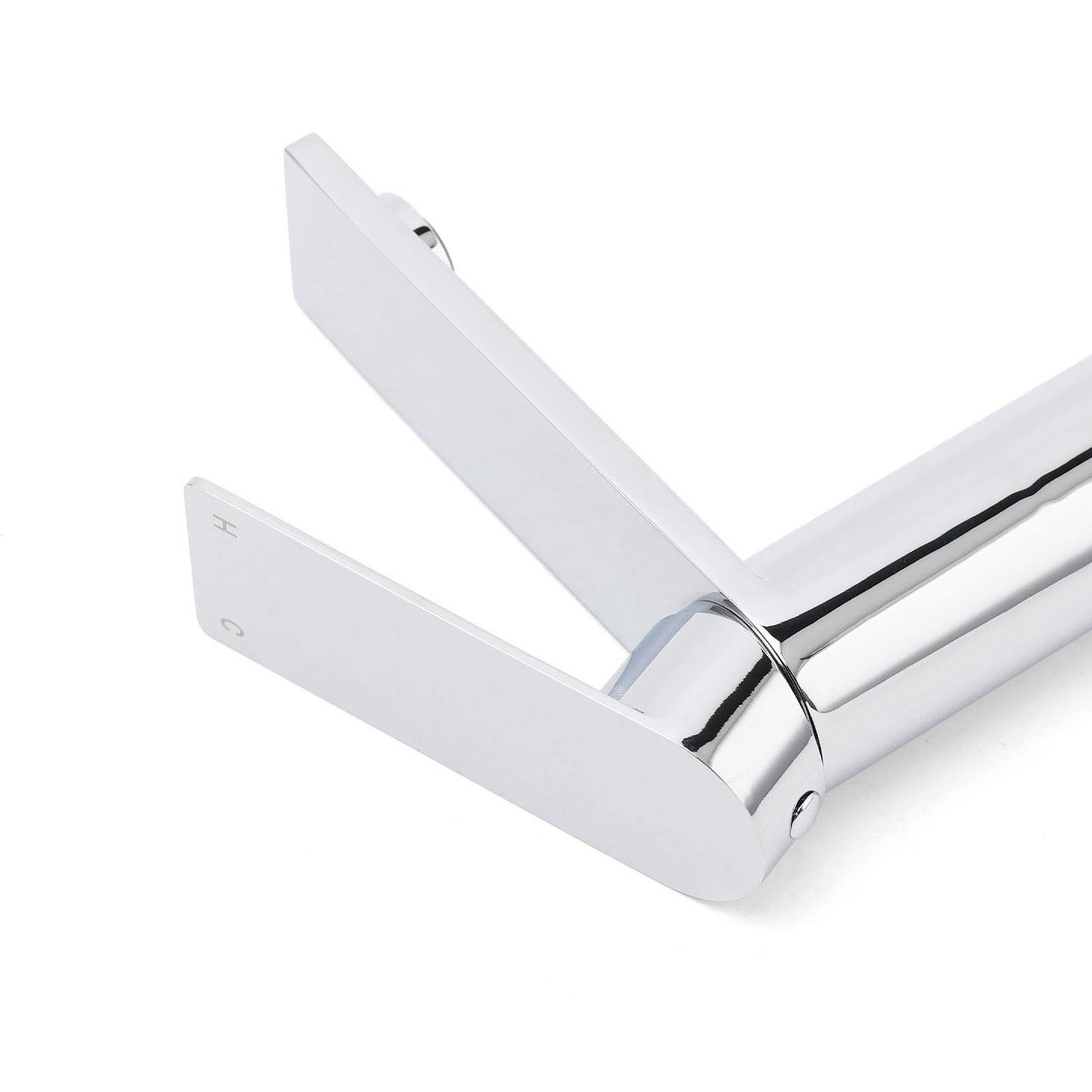WELS Chrome Square Bathroom Short Basin Mixer Vanity Sink Faucet Tap Flat Lever - Image 5