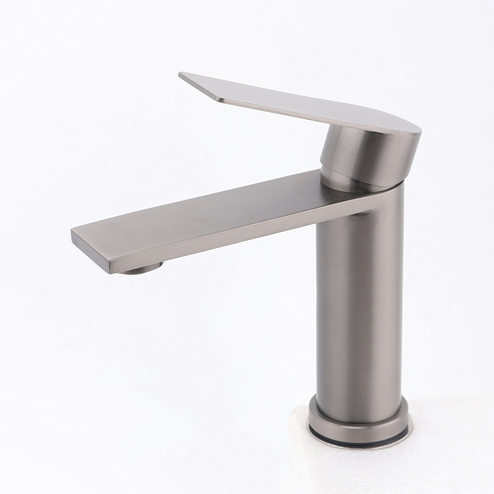 Gun Metal Grey Bathroom Basin Mixer Vanity Sink Square Faucet Spout Laundry Tap - Image 2