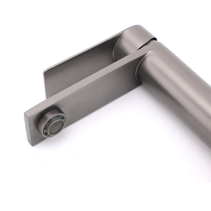 Gun Metal Grey Bathroom Basin Mixer Vanity Sink Square Faucet Spout Laundry Tap - Image 4