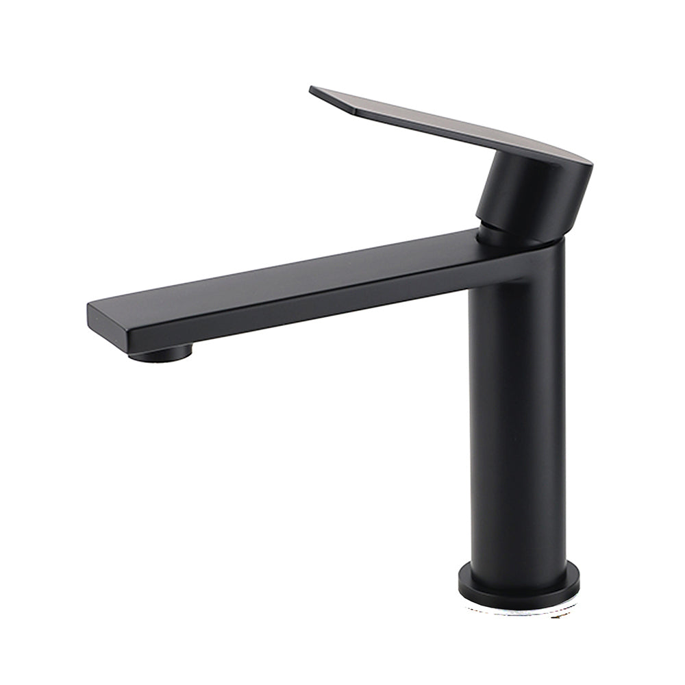 WELS Matt Black Square Short Basin Mixer Vanity Sink Faucet Laundry Spout Tap - Image 2