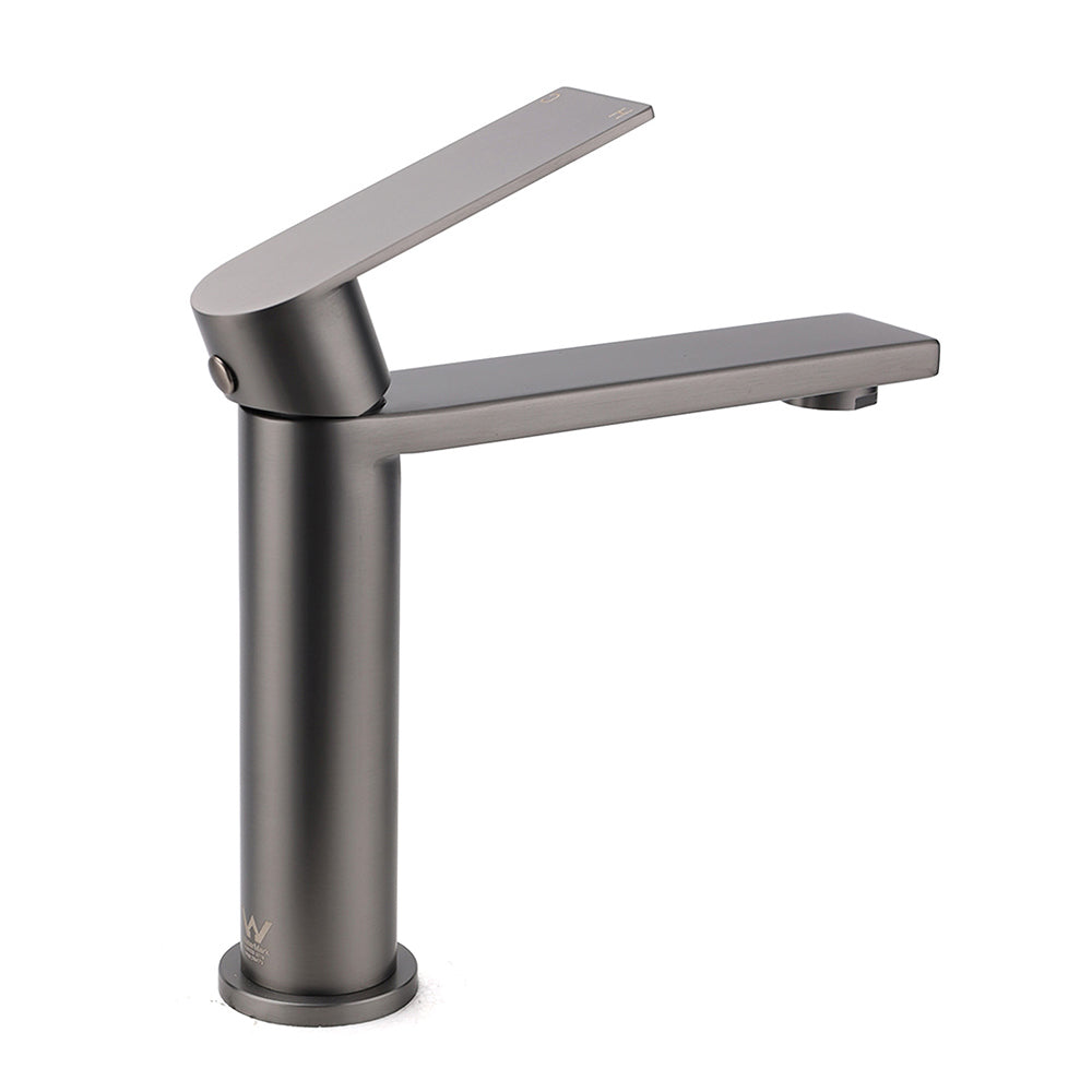 Gun Metal Rounded Square Short Basin Mixer Vanity Sink Faucet Laundry Spout Tap - Image 3