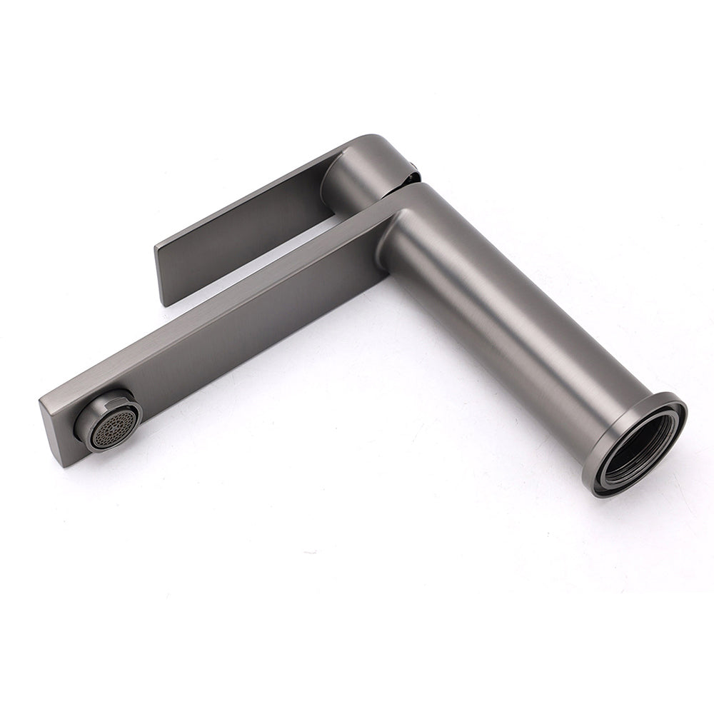 Gun Metal Rounded Square Short Basin Mixer Vanity Sink Faucet Laundry Spout Tap - Image 8