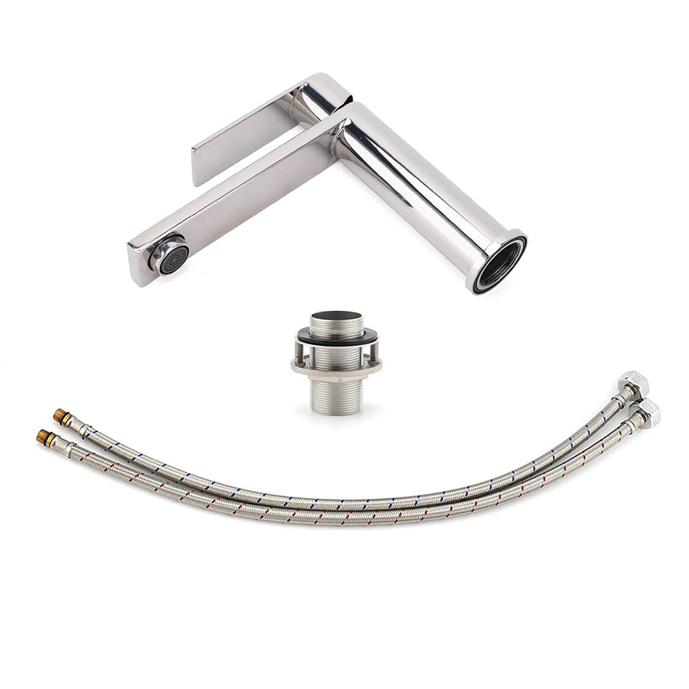 WELS Chrome Short Basin Mixer Vanity Sink Faucet Kitchen Laundry Spout Tap Set - Image 7