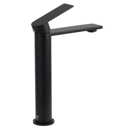 WELS Matt Black Square Tall Flat Lever Handle Basin Mixer Vanity Sink Faucet Spout - Image 3