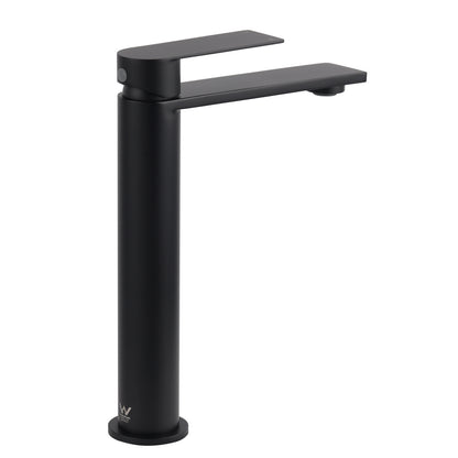 WELS Matt Black Square Tall Flat Lever Handle Basin Mixer Vanity Sink Faucet Spout - Image 4