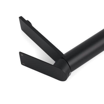 WELS Matt Black Square Tall Flat Lever Handle Basin Mixer Vanity Sink Faucet Spout - Image 5